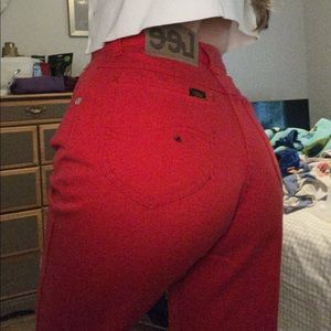 vintage red Levi cutoff shorts